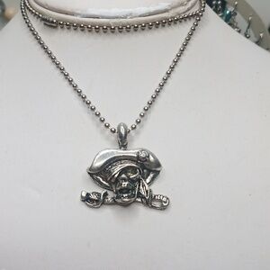 Skull pirate pendant on ball chain